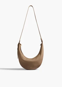 Small Augustina Crossbody Bag in Mokka Pebbled Leather