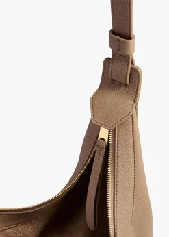 Small Augustina Crossbody Bag in Mokka Pebbled Leather