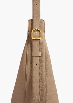 Small Augustina Crossbody Bag in Mokka Pebbled Leather