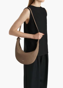 Small Augustina Crossbody Bag in Mokka Pebbled Leather