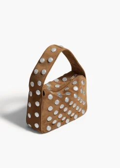 Small Elena Bag in Mud Suede with Studs