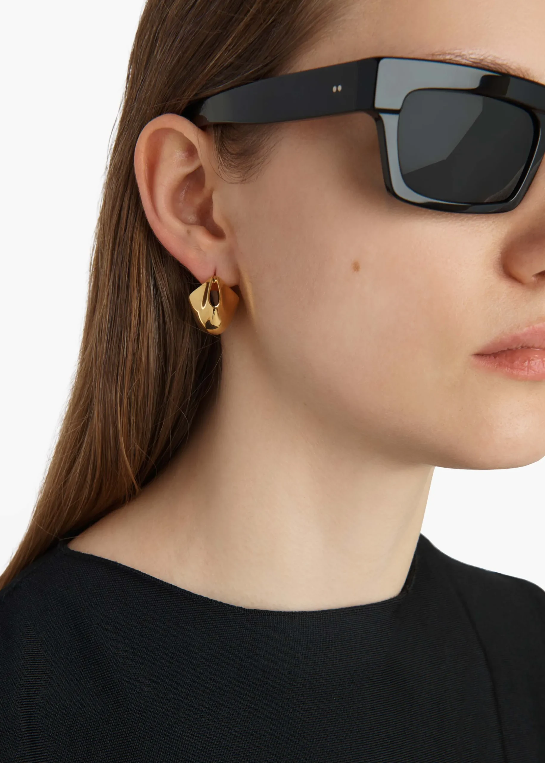 Small Lotus Earrings in Gold