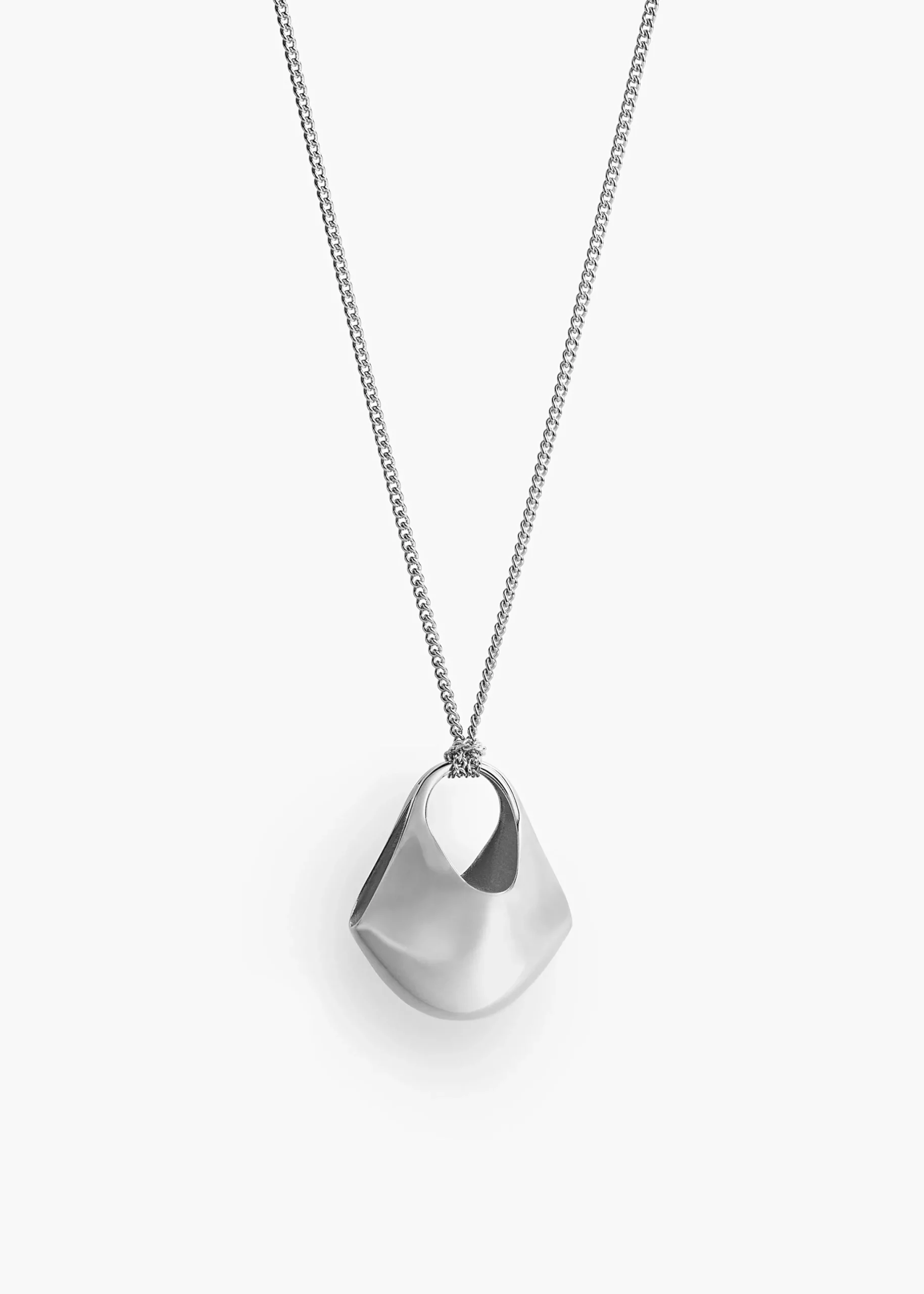 Small Lotus Pendant in Silver