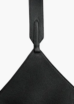 Small Lotus Tote in Black Pebbled Leather