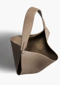 Small Lotus Tote in Elephant Pebbled Leather