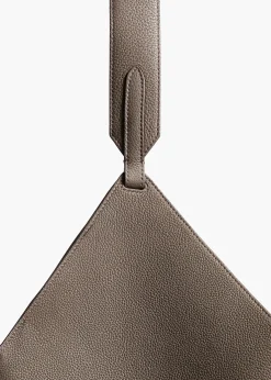 Small Lotus Tote in Elephant Pebbled Leather