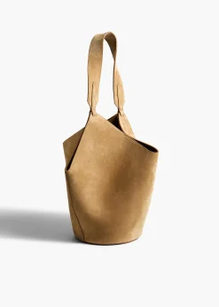 Small Lotus Tote in Mud Suede