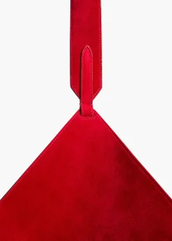 Small Lotus Tote in Ruby Suede