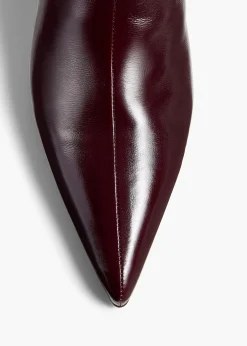 Sybil Ankle Boot in Bordeaux Glazed Leather