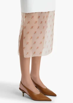 Sybil Skirt in Chalk with Ditsy Rose Print