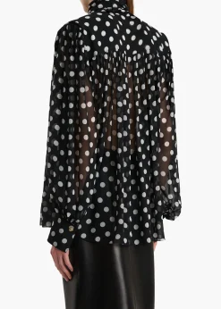 Vali Top in Black with White Dots