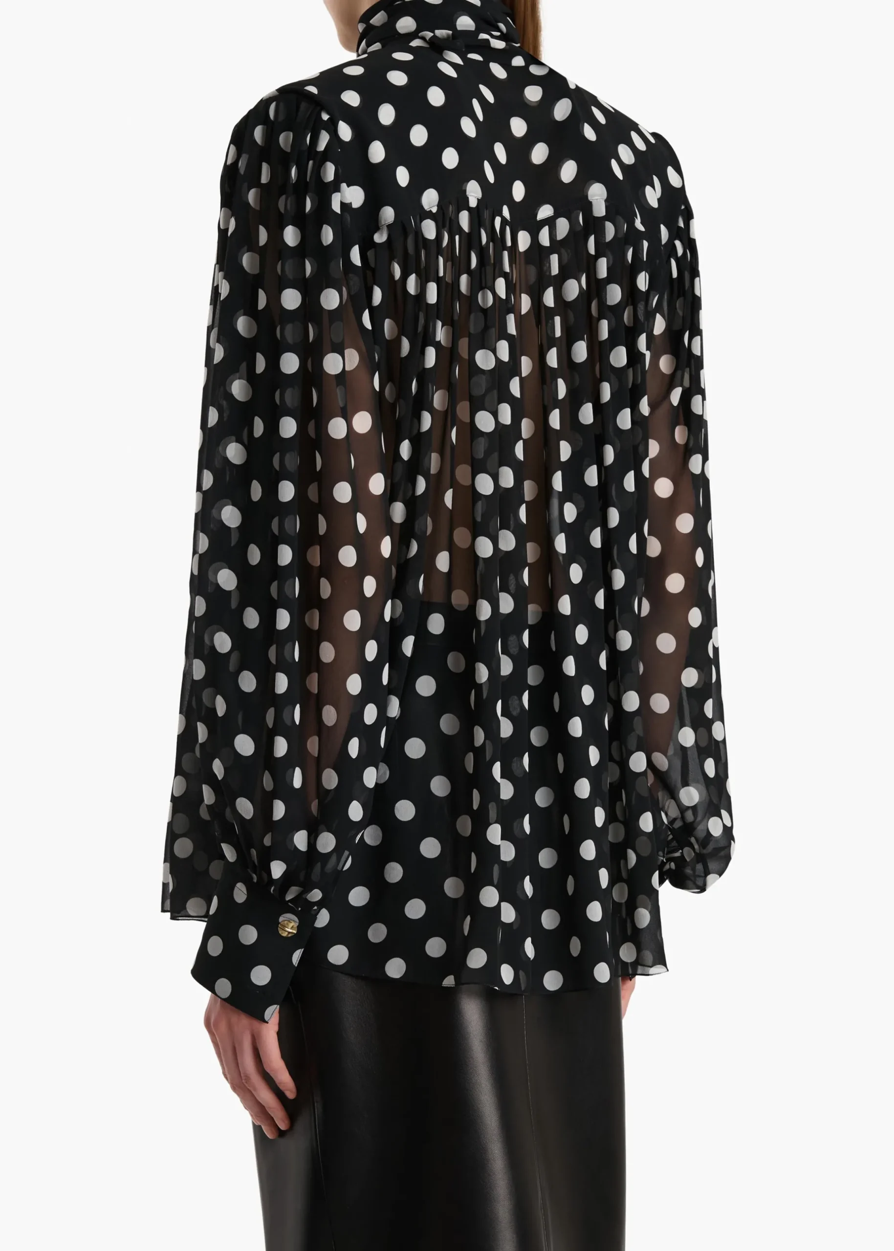 Vali Top in Black with White Dots