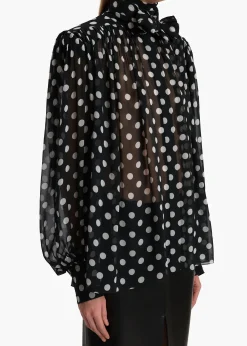 Vali Top in Black with White Dots
