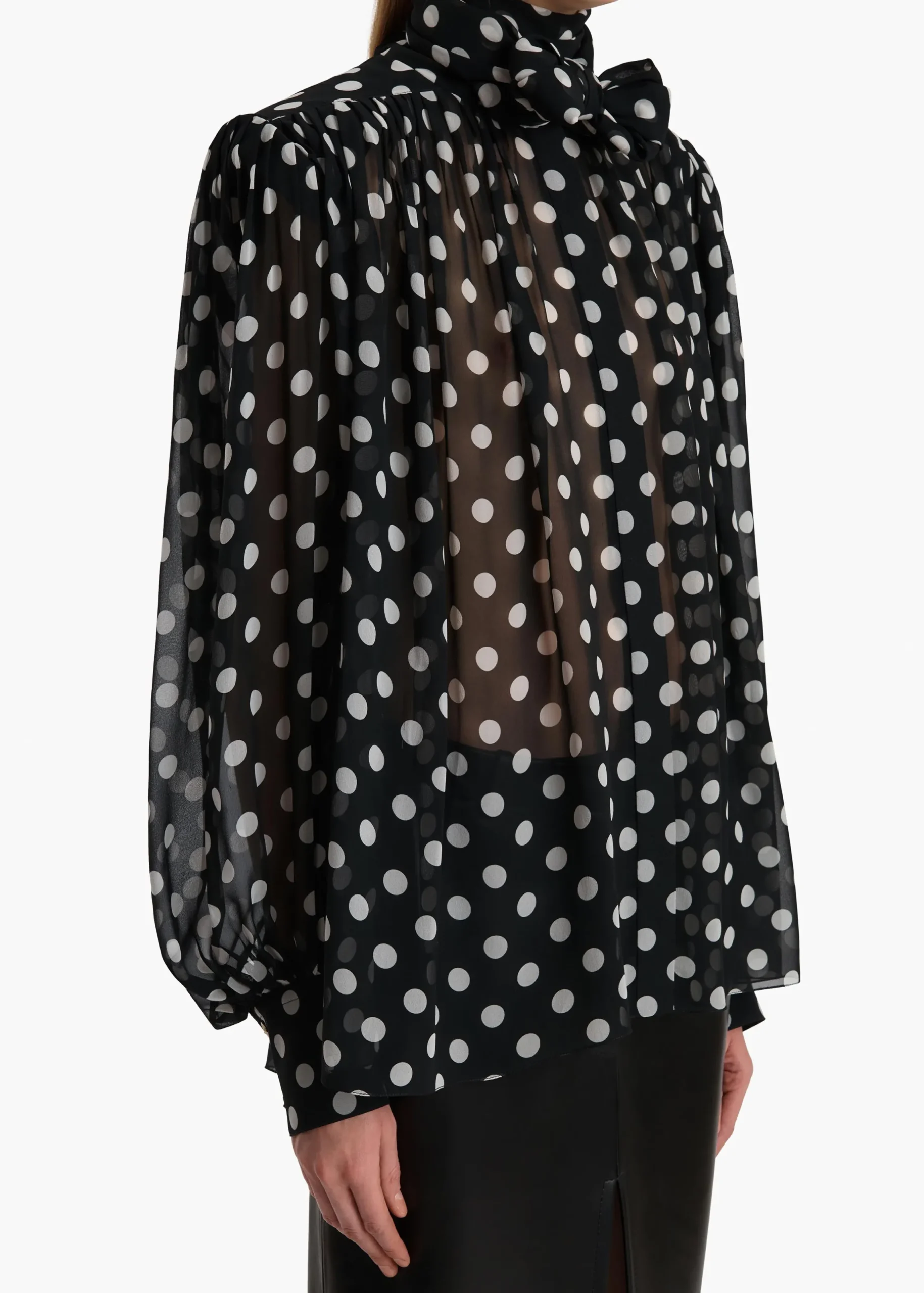 Vali Top in Black with White Dots