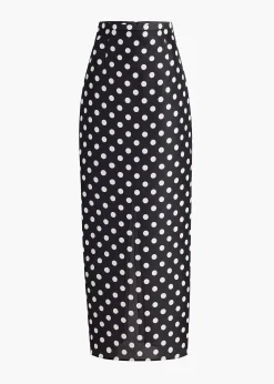 Winton Skirt in Black with White Dots